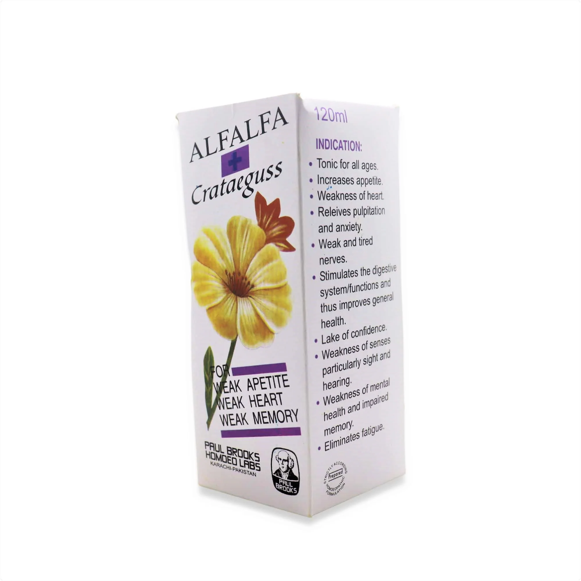 Paul Brooks Alfalfa + Cratagus Syp 120ml (weakness In Heart Patients)